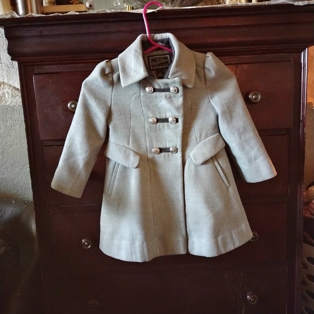 Stylish Kids Gray Military Styled PeaCoat.
